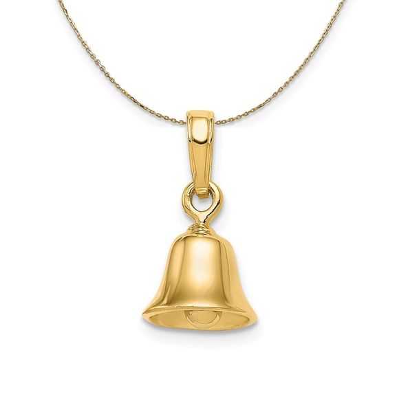 14k Yellow Gold Bell (10mm) Necklace - 16 Inch